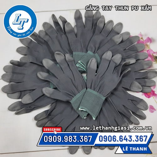 báo giá sỉ găng tay thun phủ pu xám báo giá sỉ găng tay thun phủ pu xám
