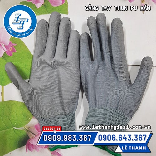 báo giá sỉ găng tay thun phủ pu xám báo giá sỉ găng tay thun phủ pu xám