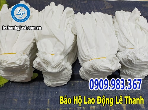 Găng tay vải cotton trắng L+4