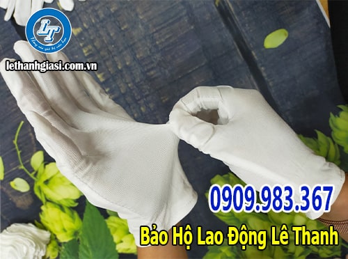 Găng tay vải cotton trắng L+4