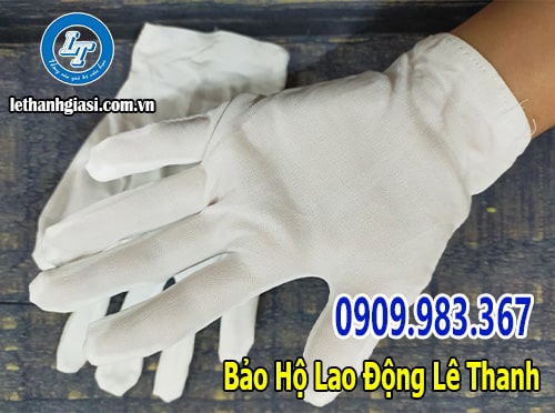 Găng tay vải cotton trắng L+4