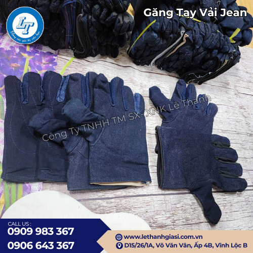 sỉ găng tay vải jean dày dặn chống rách bảo hộ giá rẻ 3 sỉ găng tay vải jean dày dặn chống rách bảo hộ giá rẻ 3