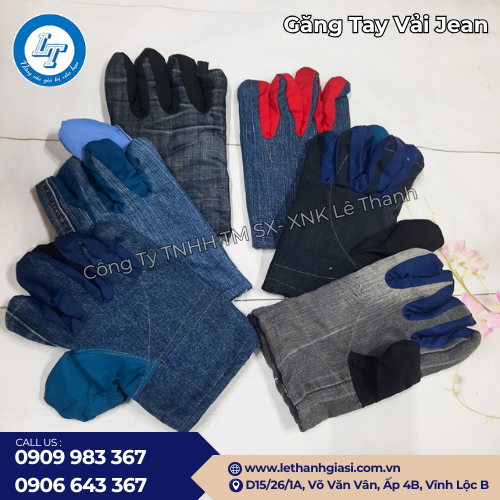 sỉ găng tay vải jean dày dặn chống rách bảo hộ giá rẻ 1 sỉ găng tay vải jean dày dặn chống rách bảo hộ giá rẻ 1