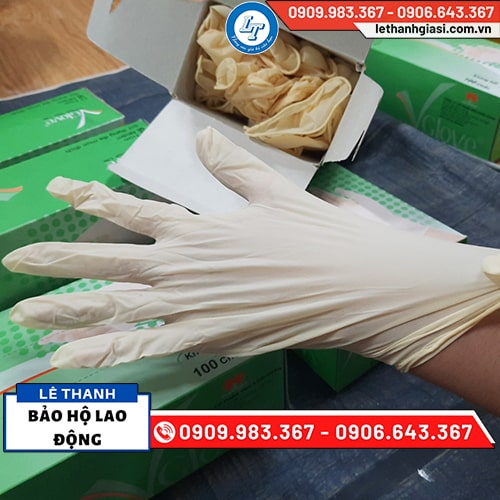 Găng tay không bột Vglove vàng nhạt giá rẻ Găng tay không bột Vglove vàng nhạt giá rẻ