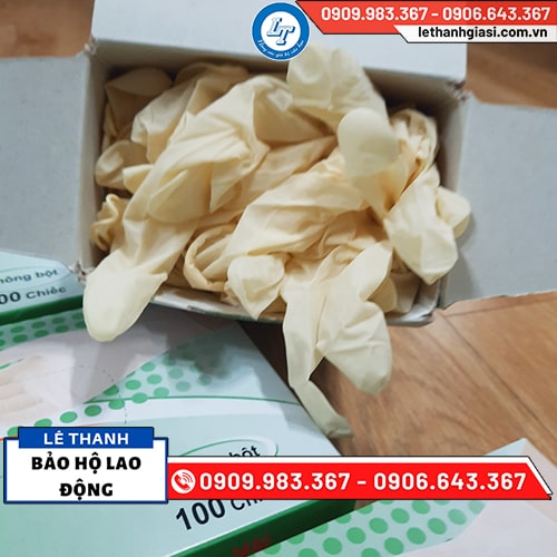 Găng tay không bột Vglove vàng nhạt giá rẻ Găng tay không bột Vglove vàng nhạt giá rẻ