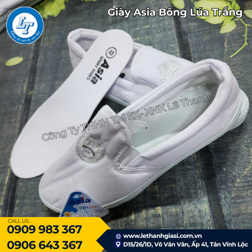 giày Asia bông lúa trắng giá sỉ siêu tiết kiệm 1 giày Asia bông lúa trắng giá sỉ siêu tiết kiệm 1