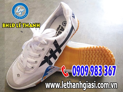 Giày thể thao asia trắng sọc xanh