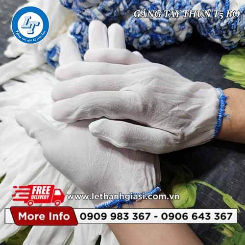 găng tay thun trắng giá sỉ T5 bo cổ tay 3 găng tay thun trắng giá sỉ T5 bo cổ tay 3