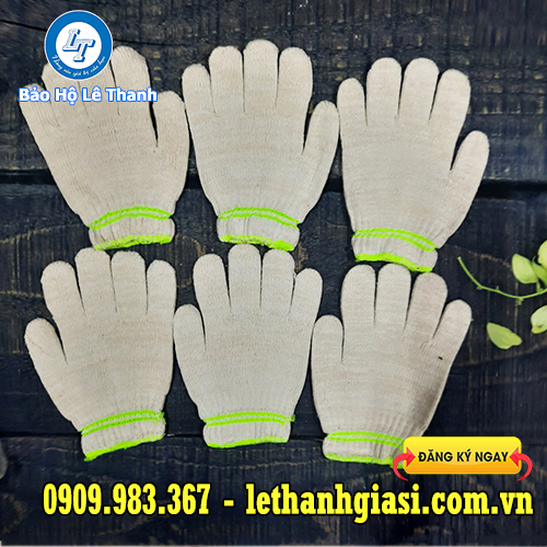 bao tay len kem trắng thiết kế dạng xỏ ngón bao tay len kem trắng