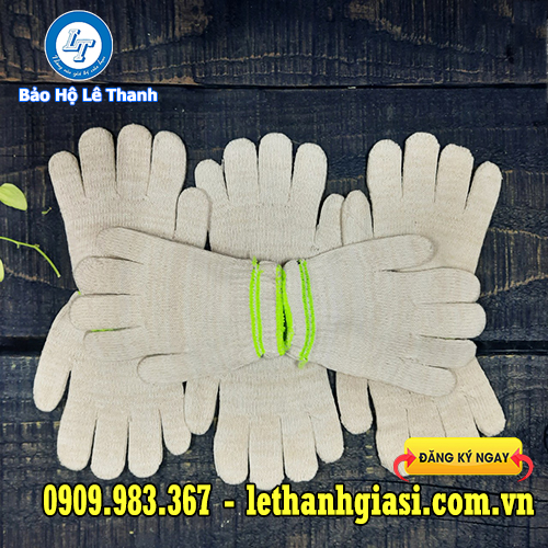 bao tay len kem trắng thiết kế dạng xỏ ngón bt kem trắng