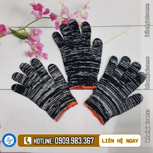 bỏ sỉ găng tay len muối tiêu viền xanh, đỏ, vàng bỏ sỉ găng tay muối tiêu