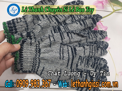 găng tay len muối tiêu đồ bảo hộ lao động hữu ích len muối tiêu