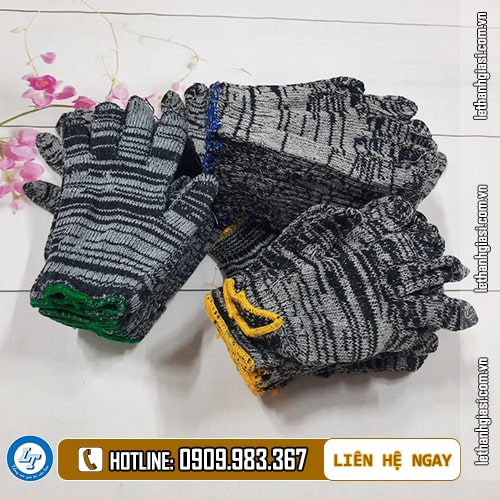 bỏ sỉ găng tay len muối tiêu viền xanh, đỏ, vàng bỏ sỉ găng tay muối tiêu