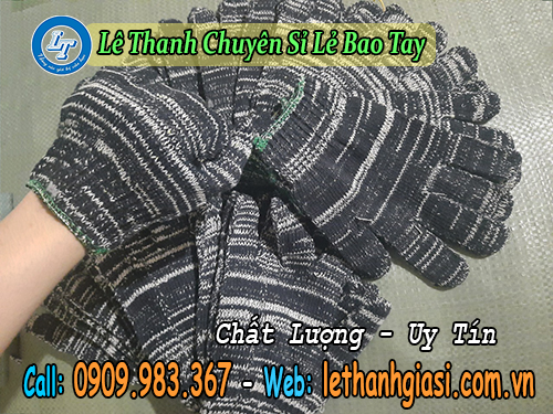 găng tay len muối tiêu đồ bảo hộ lao động hữu ích len muối tiêu