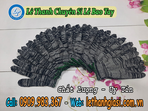 găng tay len muối tiêu đồ bảo hộ lao động hữu ích len muối tiêu