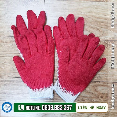 bao tay len nhúng nhựa phủ nguyên bàn cam, đỏ bao tay len nhúng nhựa phủ nguyên bàn cam, đỏ