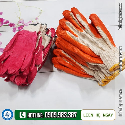 bao tay len nhúng nhựa phủ nguyên bàn cam, đỏ bao tay len nhúng nhựa phủ nguyên bàn cam, đỏ