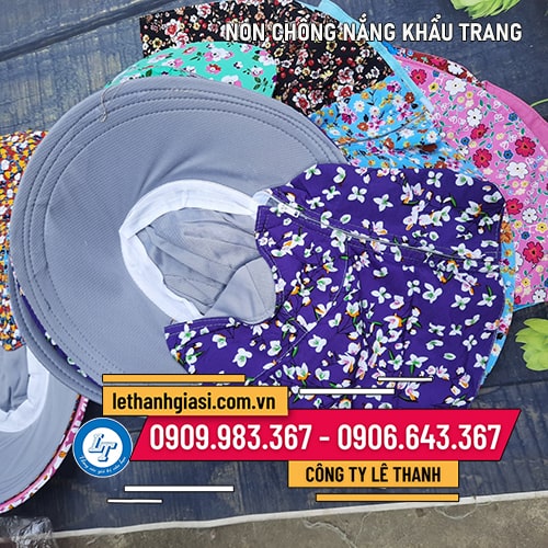 Mũ khẩu trang chống nắng vành rộng cao cấp Mũ khẩu trang chống nắng vành rộng cao cấp