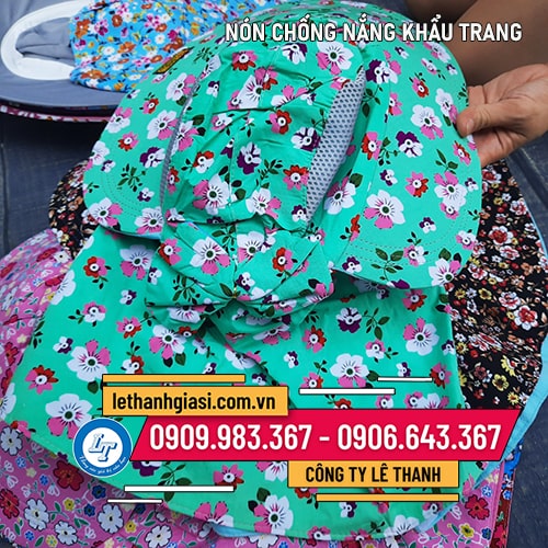 Mũ khẩu trang chống nắng vành rộng cao cấp Mũ khẩu trang chống nắng vành rộng cao cấp