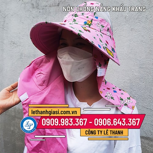 Mũ khẩu trang chống nắng vành rộng cao cấp Mũ khẩu trang chống nắng vành rộng cao cấp