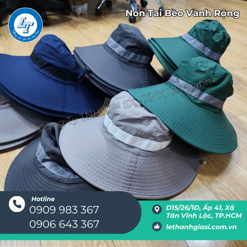nón tai bèo vành rộng giá sỉ cho đại lý có tem phản quang 5 nón tai bèo vành rộng giá sỉ cho đại lý có tem phản quang 5