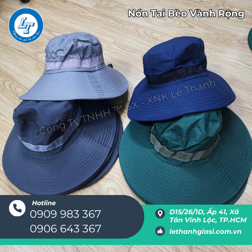 nón tai bèo vành rộng giá sỉ cho đại lý có tem phản quang 4 nón tai bèo vành rộng giá sỉ cho đại lý có tem phản quang 4