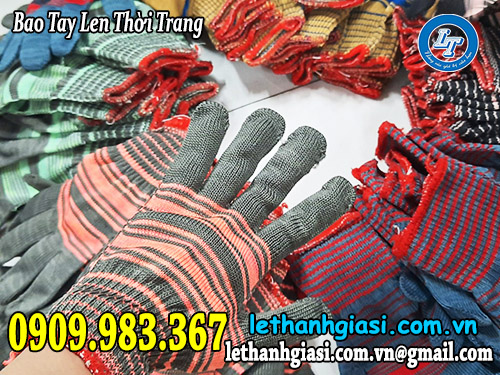 bao tay len thời trang - sợi len thiên nhiên pha cotton, poly len thời trang