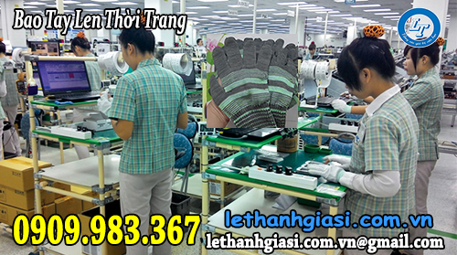bao tay len thời trang - sợi len thiên nhiên pha cotton, poly len thời trang