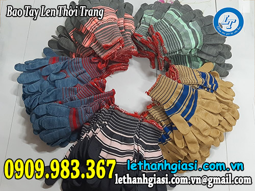bao tay len thời trang - sợi len thiên nhiên pha cotton, poly len thời trang