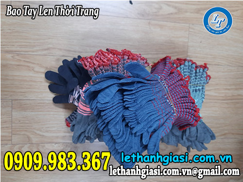 bao tay len thời trang - sợi len thiên nhiên pha cotton, poly len thời trang