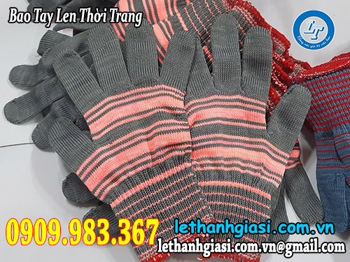bao tay len thời trang - sợi len thiên nhiên pha cotton, poly len thời trang