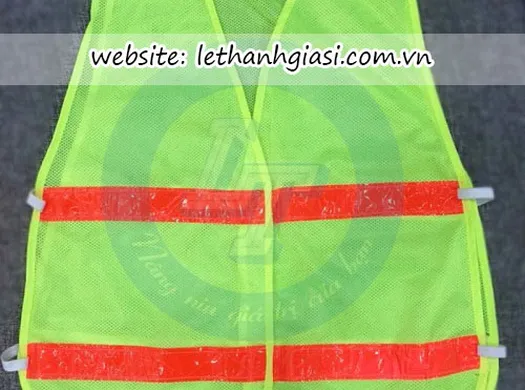 CƠ SỞ MAY ÁO PHẢN QUANG LƯỚI 2 MẢNH MÀU XANH VIỀN ĐỎ GIÁ RẺ
