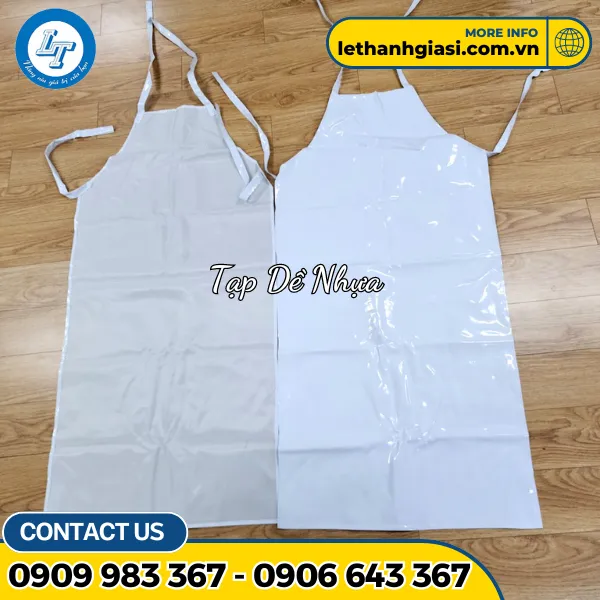 Tạp Dề Nhựa Trắng Simili