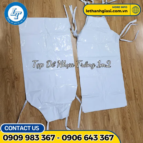 Tạp Dề Nhựa Trắng Simili