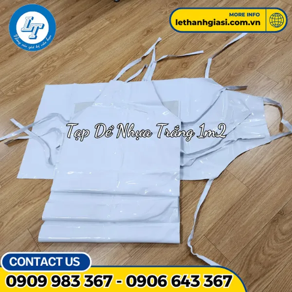 Tạp Dề Nhựa Trắng Simili