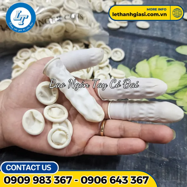 BAO NGÓN TAY CÓ ĐAI MÀU TRẮNG