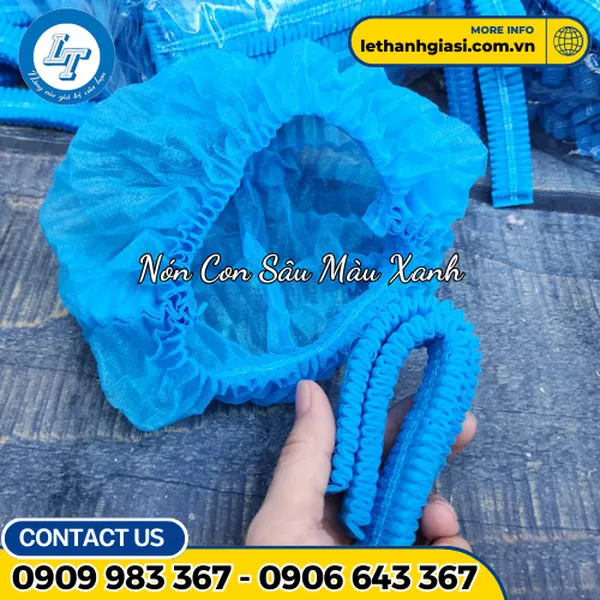 NÓN TRÙM ĐẦU CON SÂU MÀU XANH