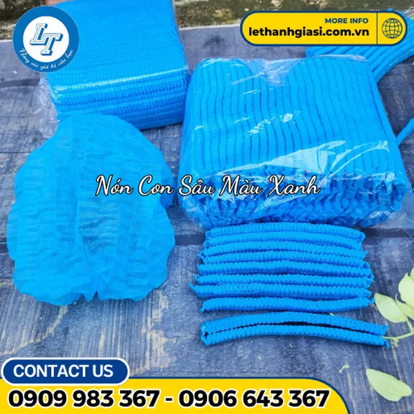NÓN TRÙM ĐẦU CON SÂU MÀU XANH