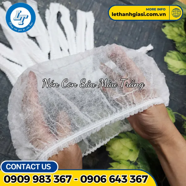 Nón Con Sâu Màu Trắng