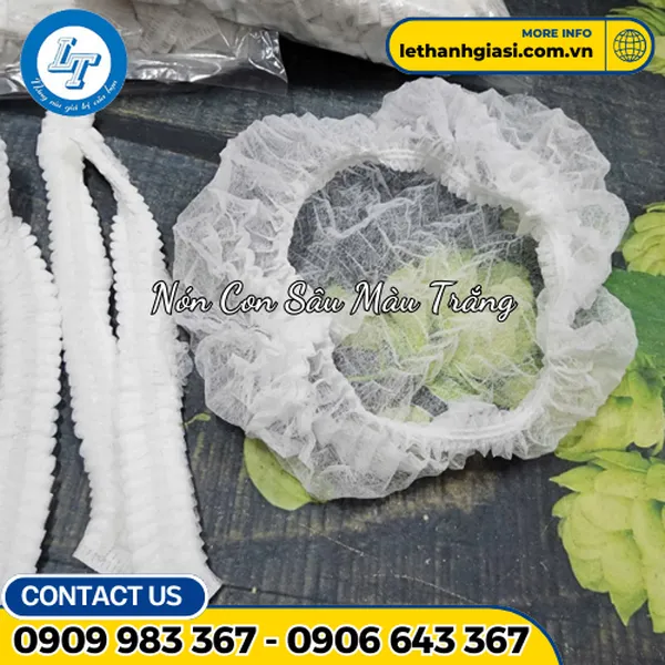 Nón Con Sâu Màu Trắng