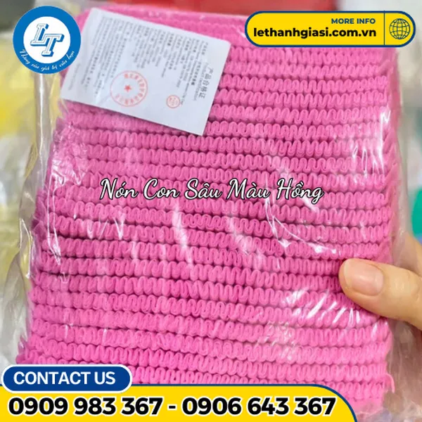 NÓN CON SÂU MÀU HỒNG