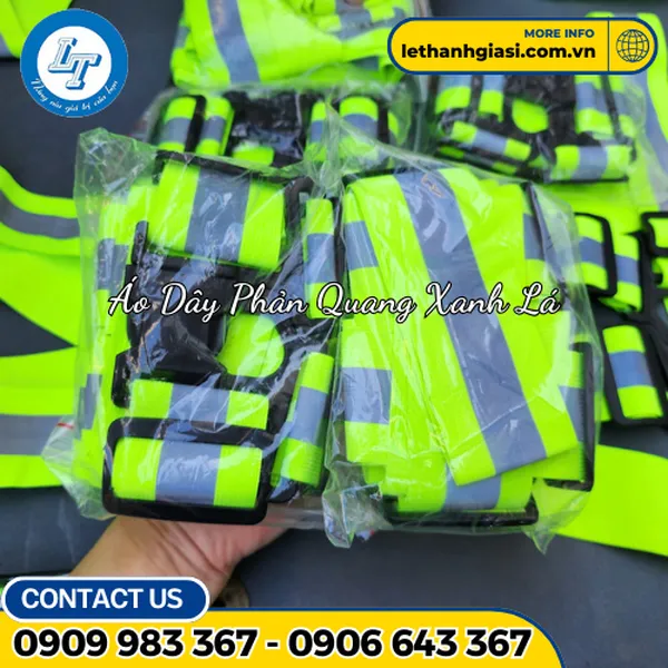 Áo Dây Phản Quang Xanh