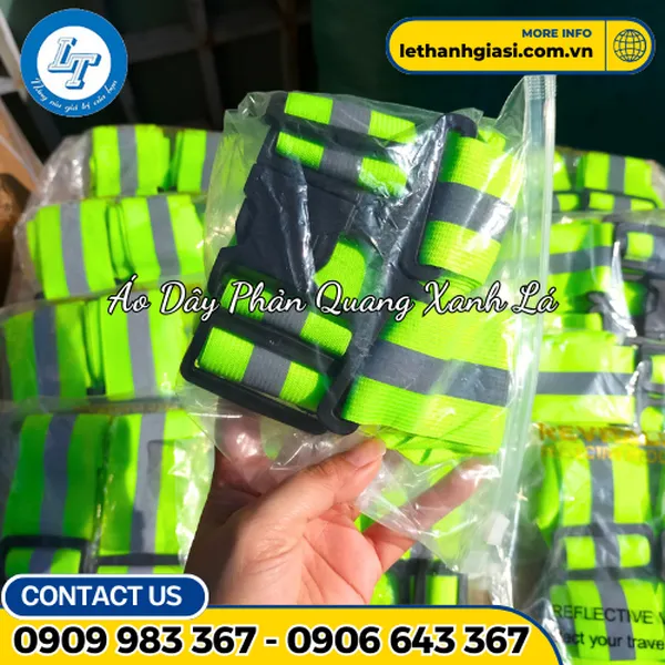 Áo Dây Phản Quang Xanh