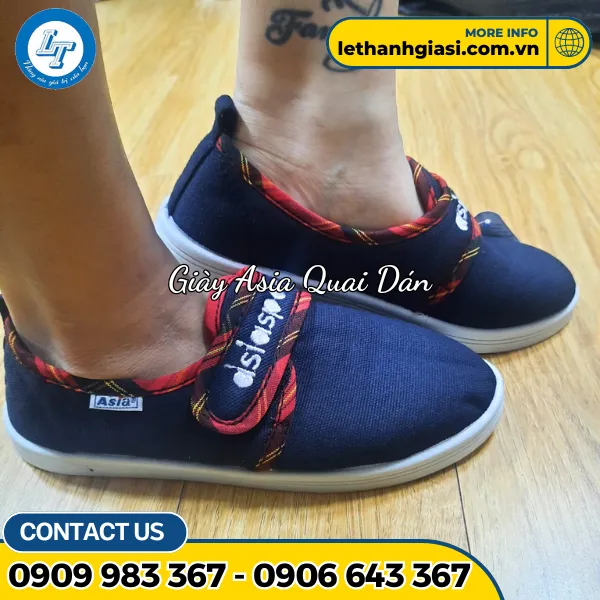 GIÀY ASIA QUAI DÁN XANH ĐỎ