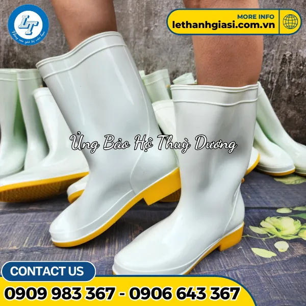 Ủng Thuỳ Dương Trắng Đế Vàng