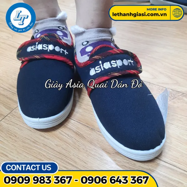 GIÀY ASIA QUAI DÁN XANH ĐỎ