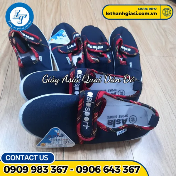 GIÀY ASIA QUAI DÁN XANH ĐỎ