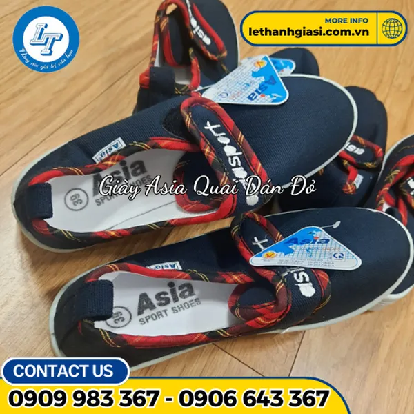 GIÀY ASIA QUAI DÁN XANH ĐỎ