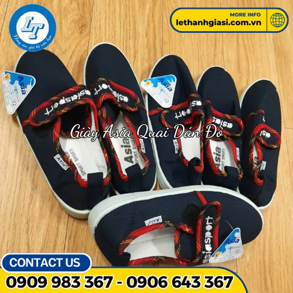 GIÀY ASIA QUAI DÁN XANH ĐỎ