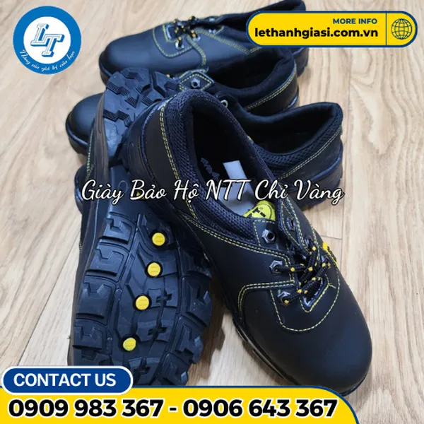 Giày Bảo Hộ NTT Chỉ Vàng